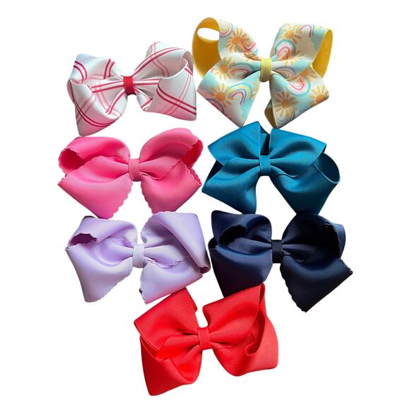 Merce & Me Other - Merce & Me 5" Hair Bow Bundle Double Lined Grosgrain Ribbon Alligator Clip Baby